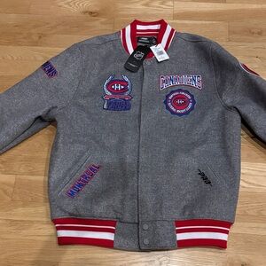 NWT NHL Montreal Canadiens Pro Standard Crest Emblem Full-Zip Varsity Jacket L